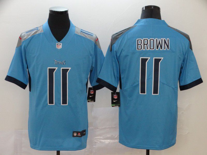 Men Tennessee Titans #11 Brown Light Blue New Nike Vapor Untouchable Limited NFL Jersey->tennessee titans->NFL Jersey
